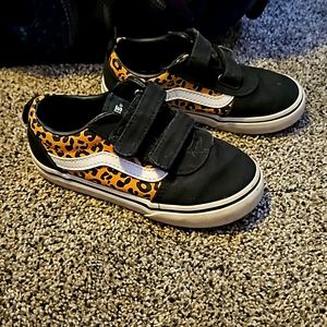 Leopard print velcro vans